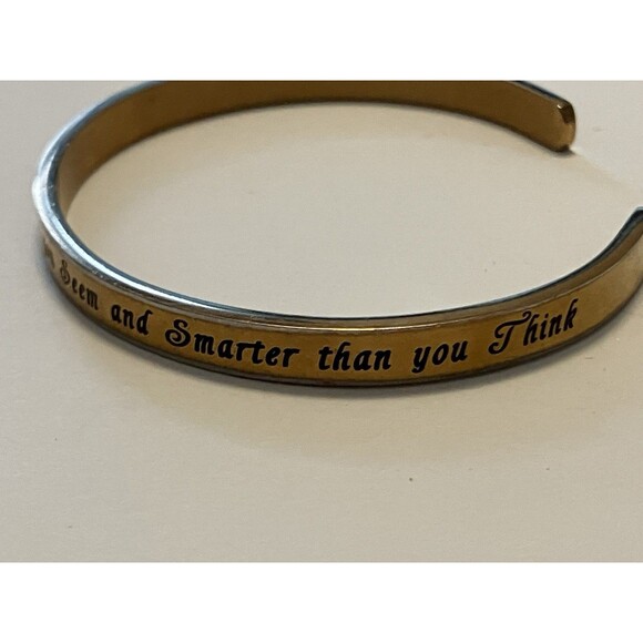 Kendasun Cuff Bracelet Braver Smarter Stronger Engraved Gold Tone - Picture 5 of 5